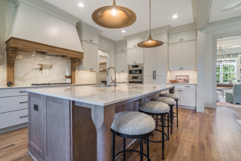 Pendants over the kitchen island