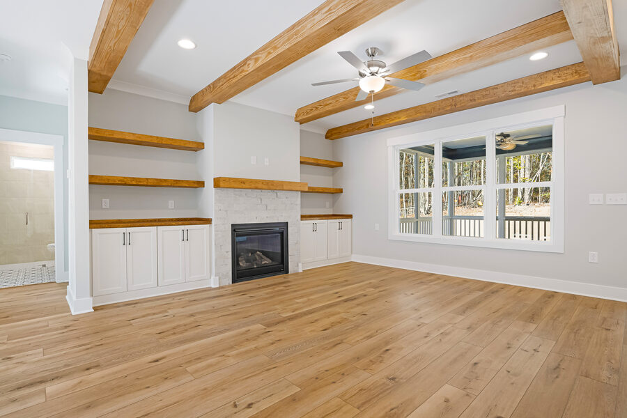 Great Room Beams in The Front Porch, a Gemstone Homes custom home