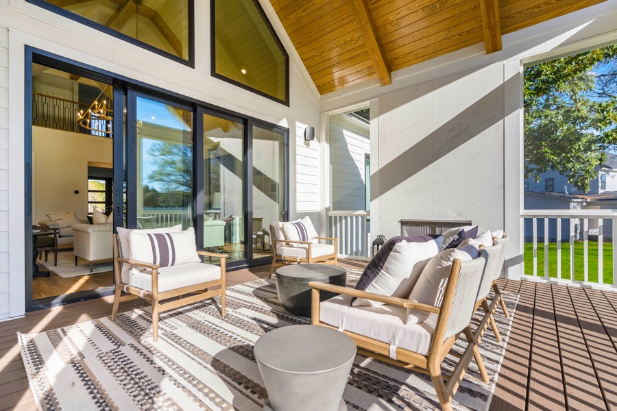 McLaurin Farms screened porch with a cedar cathedral ceiling