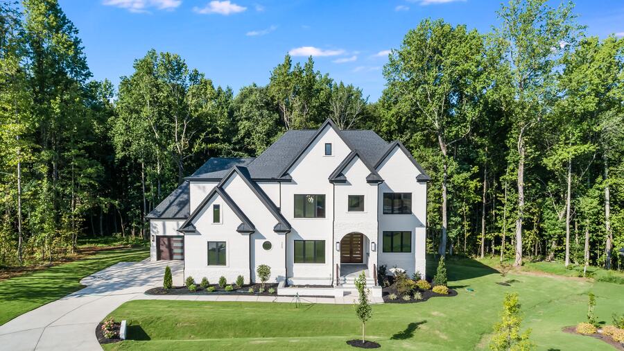 Aerial view of a Gemstone custom home at McLaurin Farms in Fuquay-Varina, NC