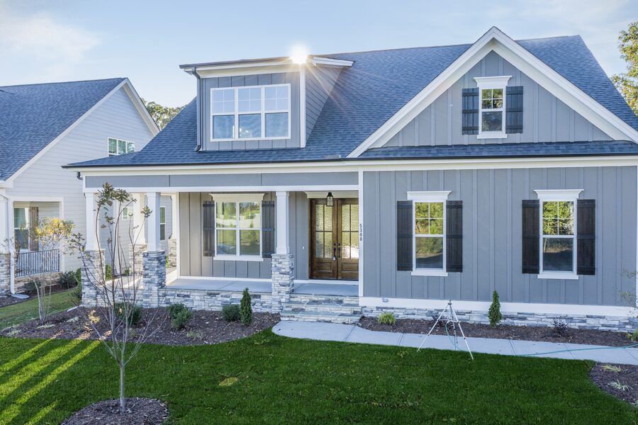 Front Porch Golden Hour in The Salem, a Gemstone Homes custom home